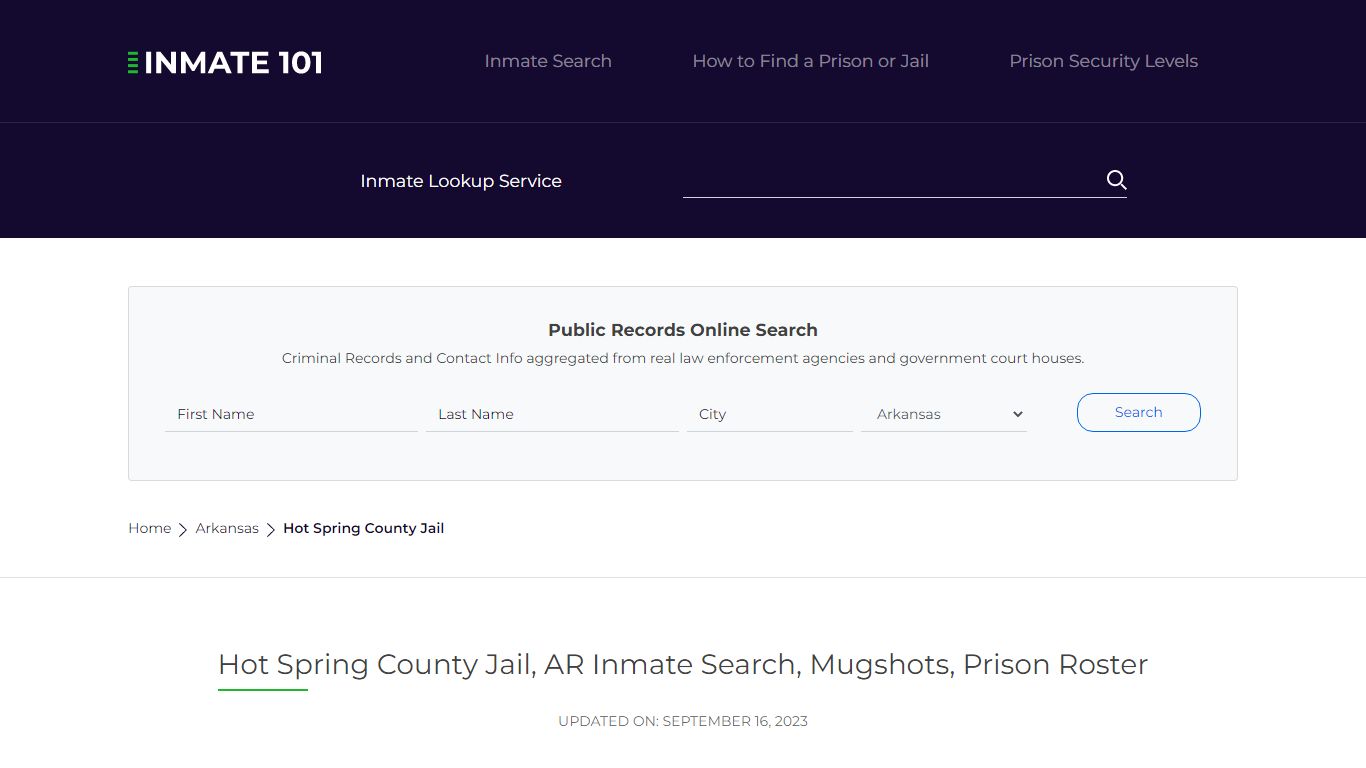 Hot Spring County Jail, AR Inmate Search, Mugshots, Prison Roster